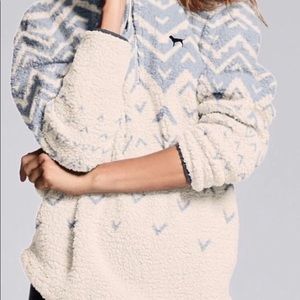 Victoria Secret pink,Sharpa /XS/half zip